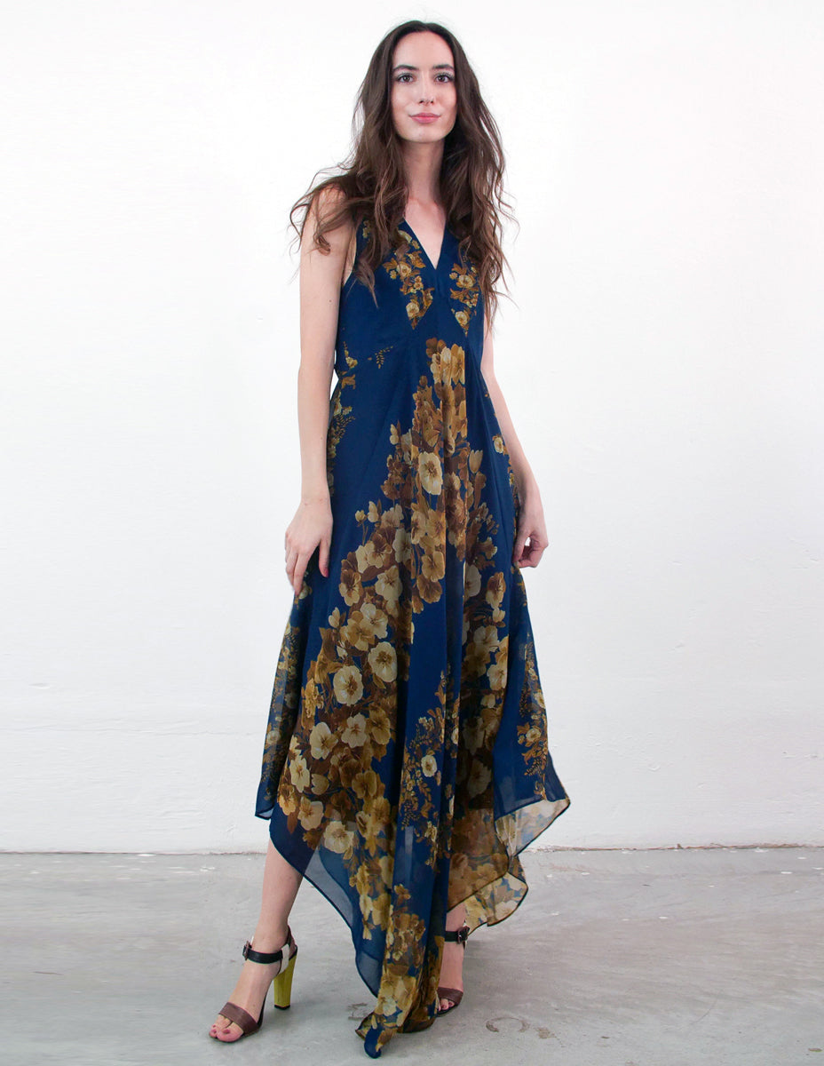 Twinset long dress with floral pattern