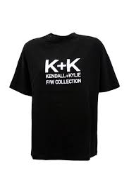 KENDALL AND KYLIE T-shirt Nera con Scritta