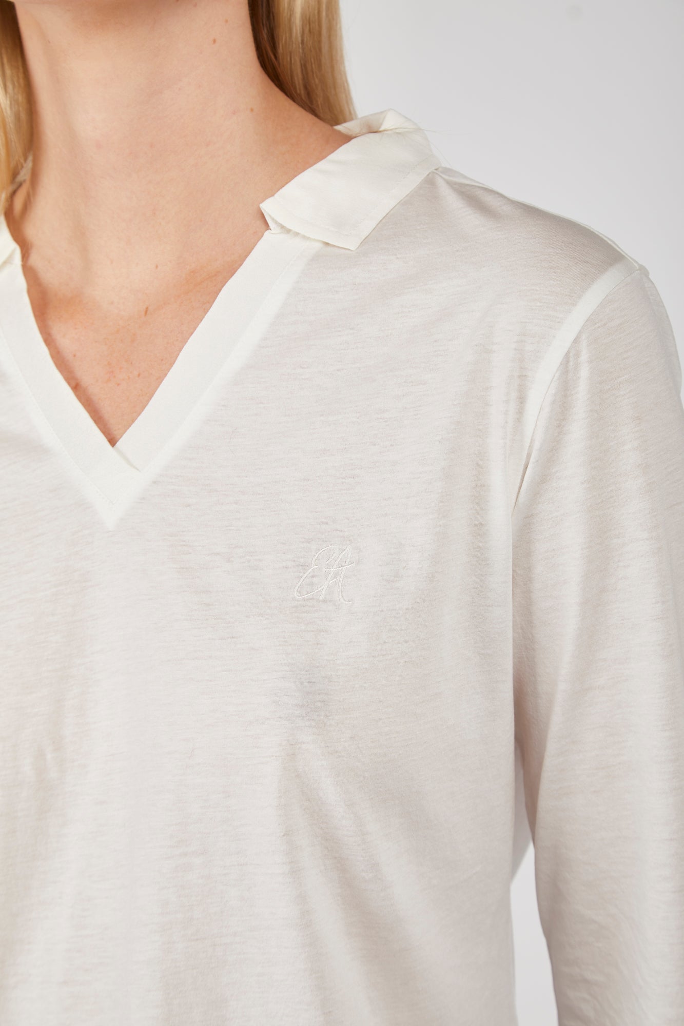 EMPORIO ARMANI Maglia Bianca con Colletto