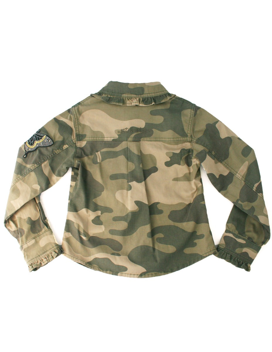 TWINSET GIRL Camicia a Stampa Camouflage