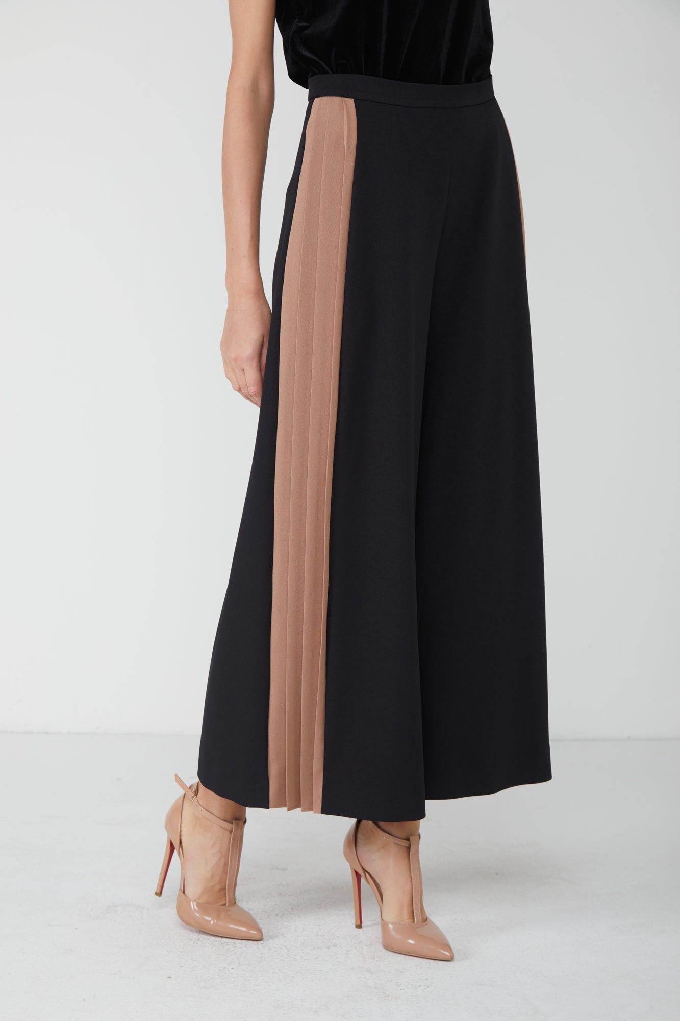 SILKE Pantalone Bicolor Plissettato