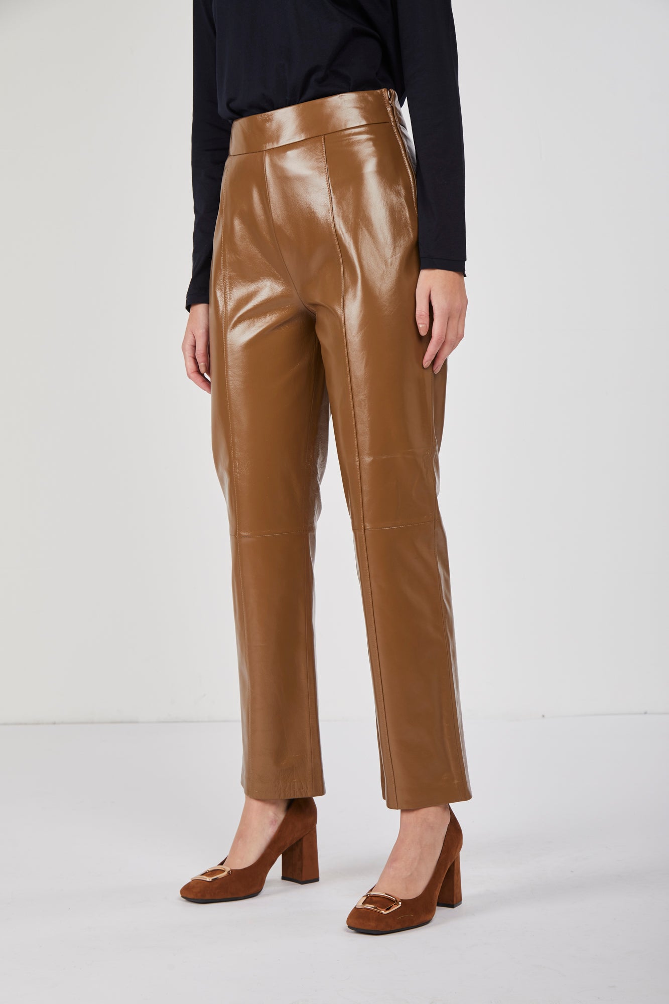 ARMA Straight Leg Leather Trousers