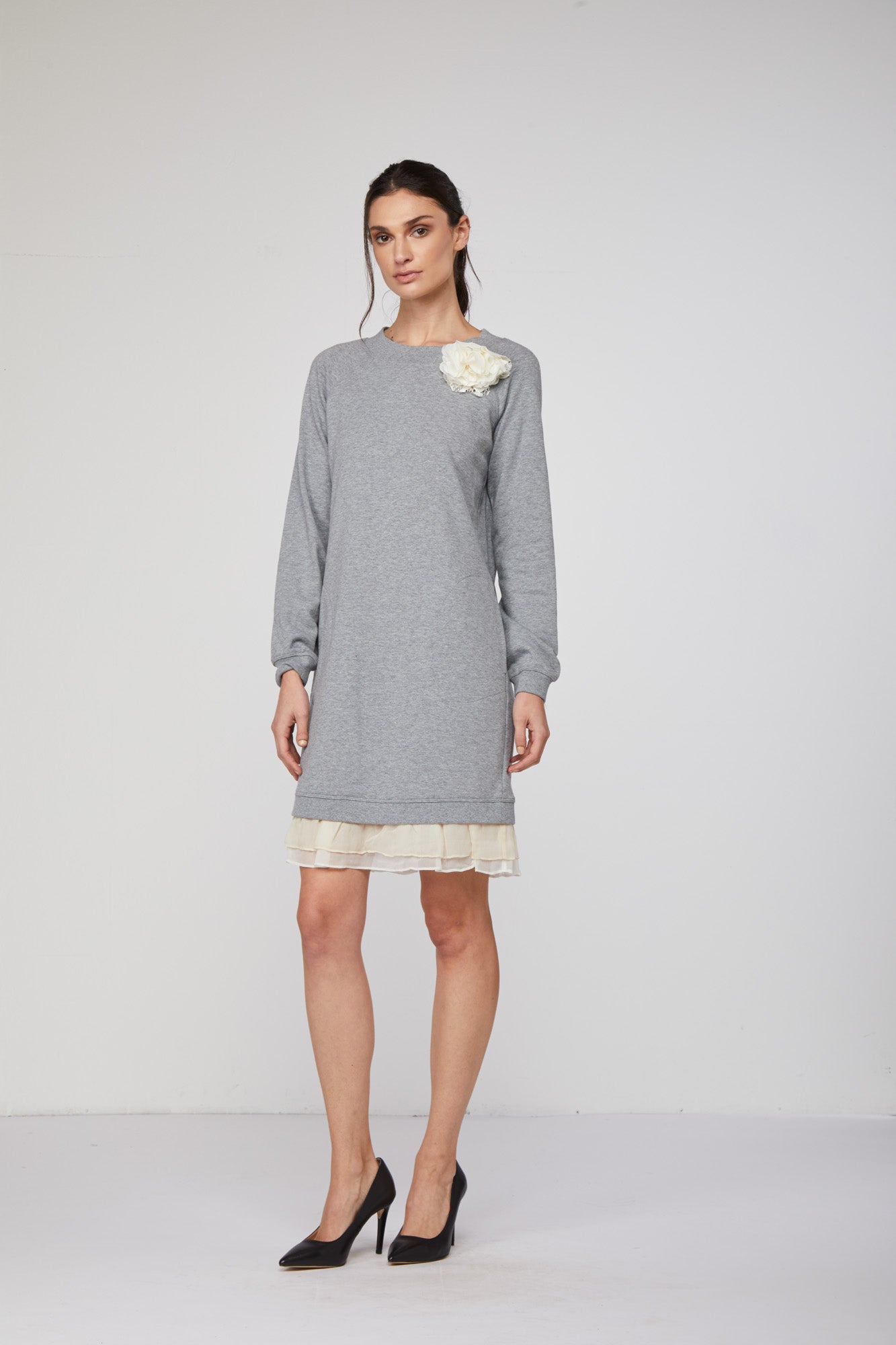 TWINSET Gray Fleece Dress