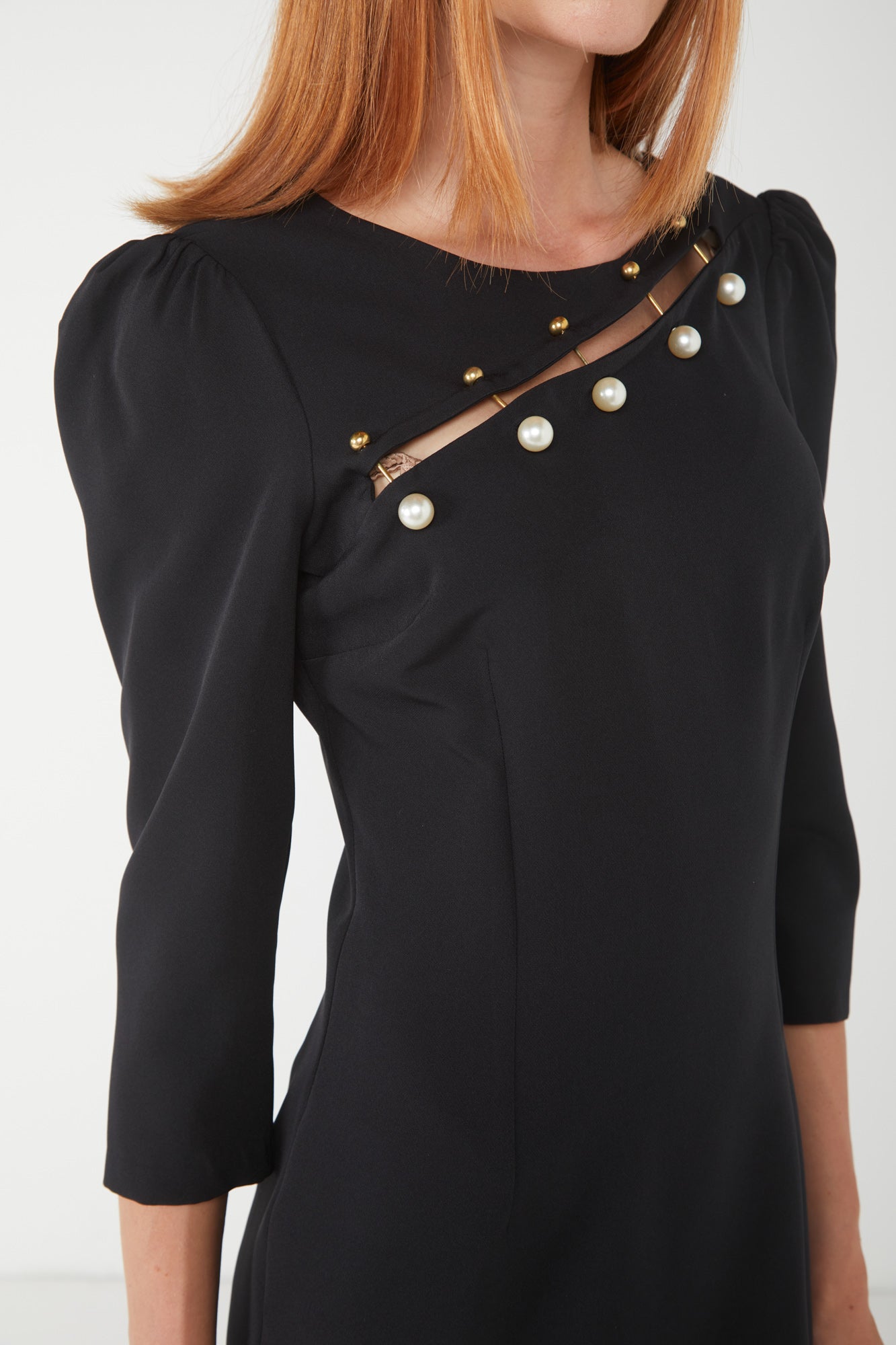 ALESSIA SANTI Abito Midi Nero Cut-Out