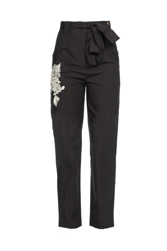 Twinset Embroidered Black Trousers