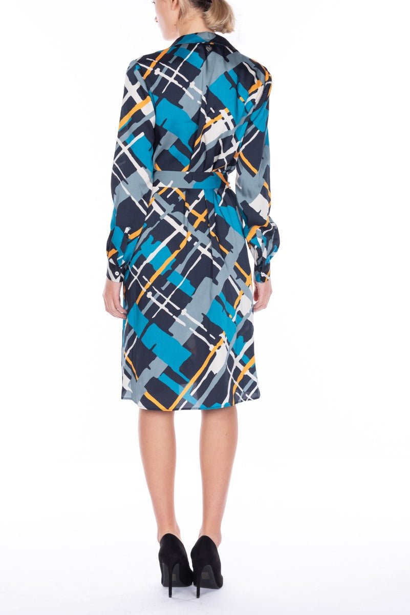 TWINSET Abito Chemisier con Fantasia Multicolor