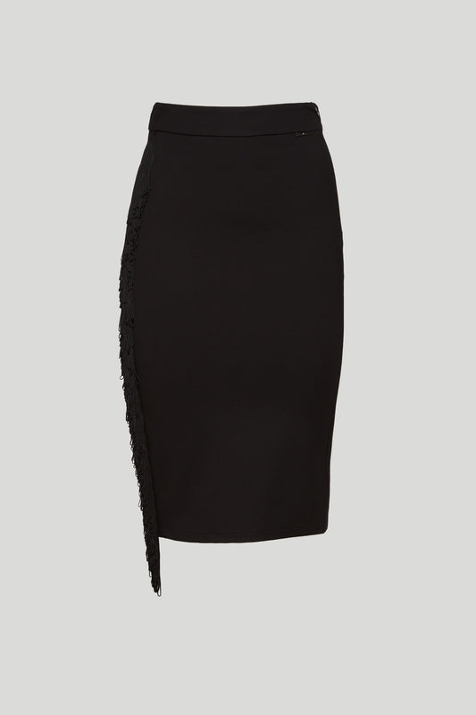LIU-JO Black Jersey Longuette Skirt