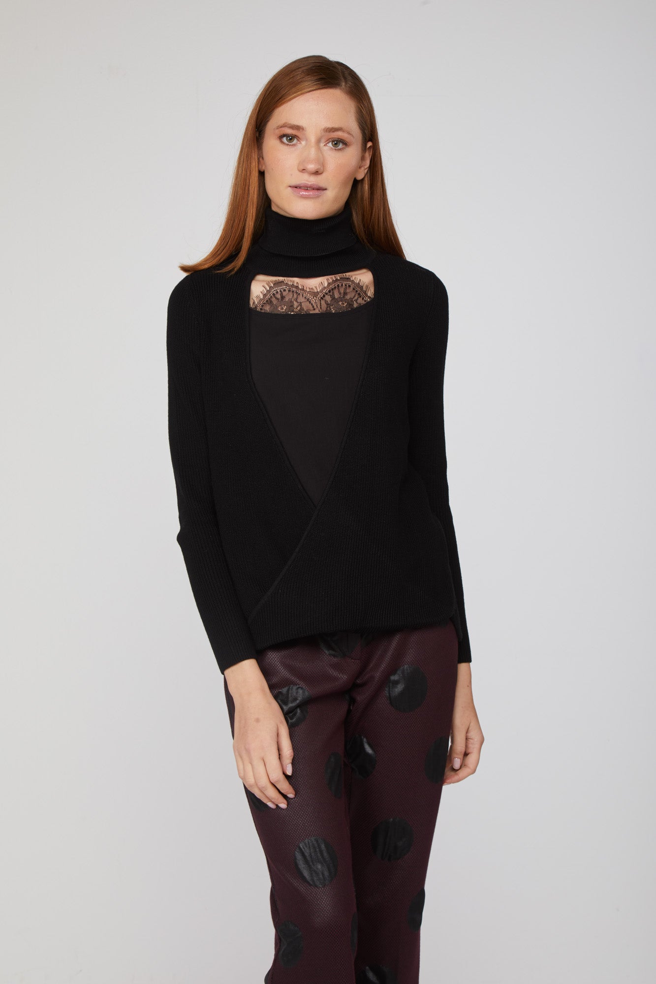 TWINSET Crossover Turtleneck