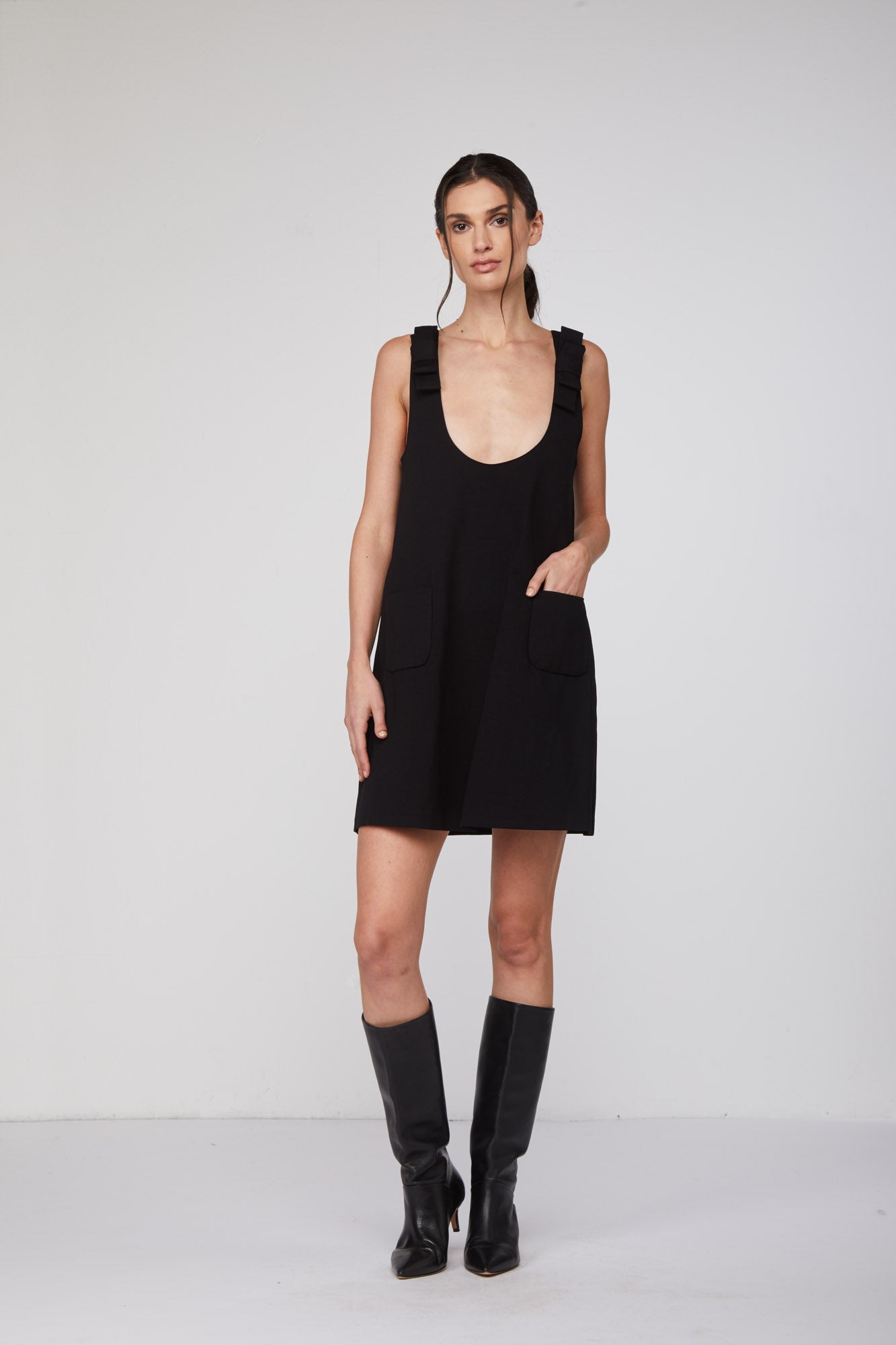 TWINSET Mini Abito Salopette Nero