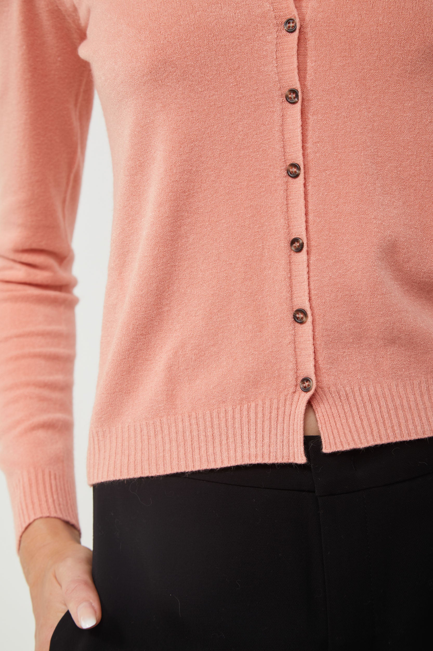 VICOLO Cardigan Rosa con Scollo a V