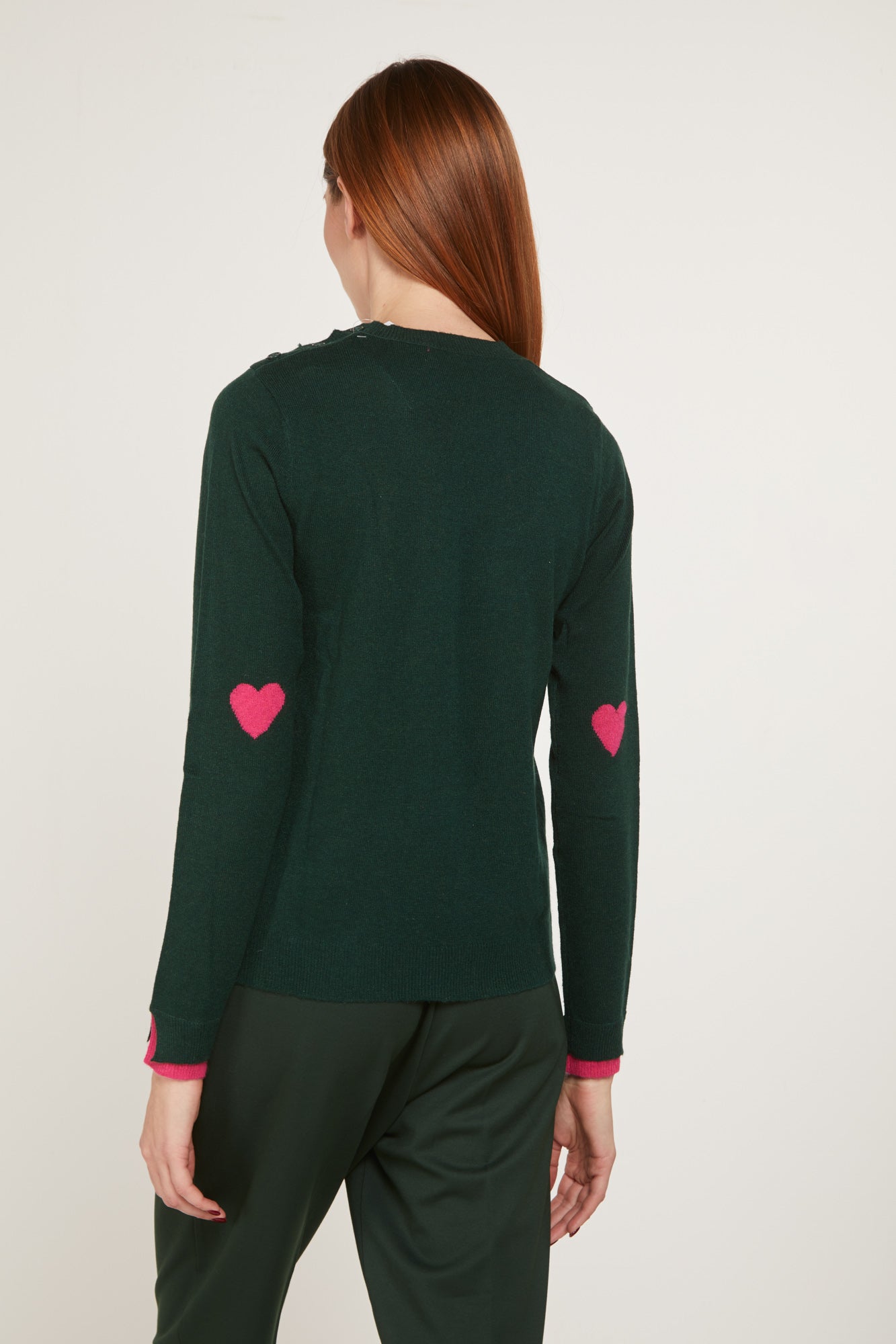 PRINCESSE LODO Green Heart Sweater