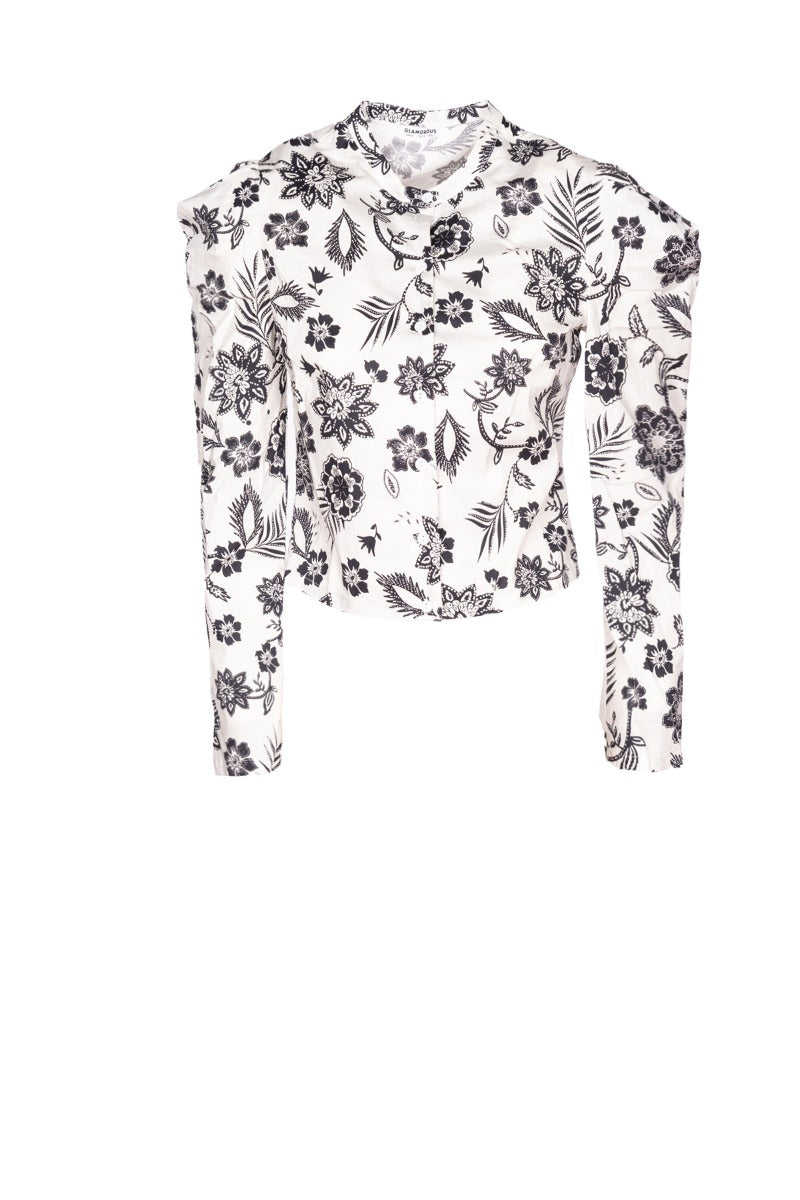 GLAMOROUS Camicia in Cotone Bianca Paisley