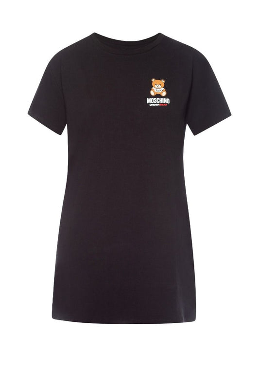 MOSCHINO Black Maxi T-Shirt with Moschino Underbear Logo