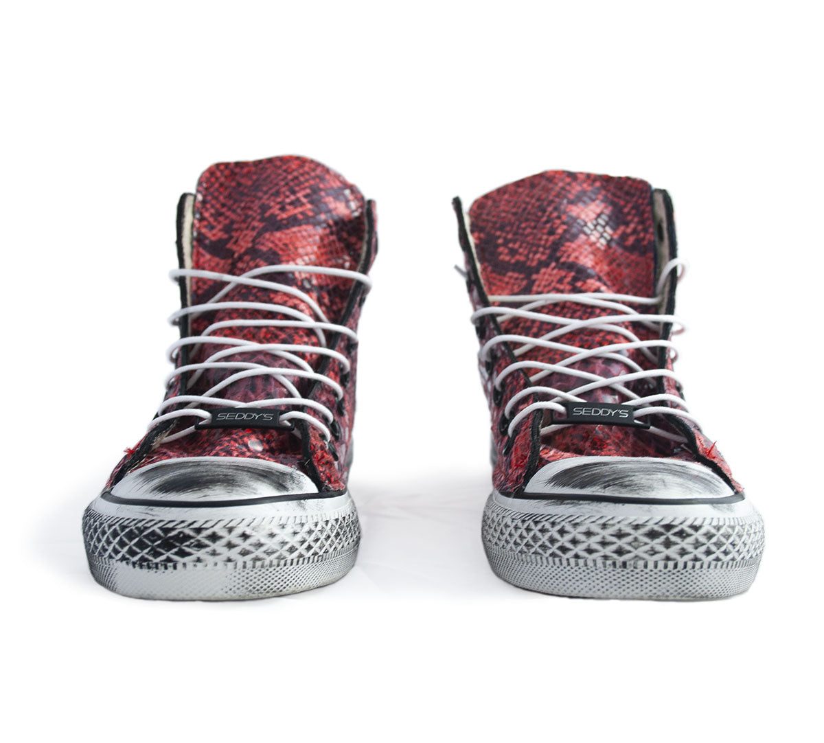 SEDDY'S Converse Pitonate Rosse Customized