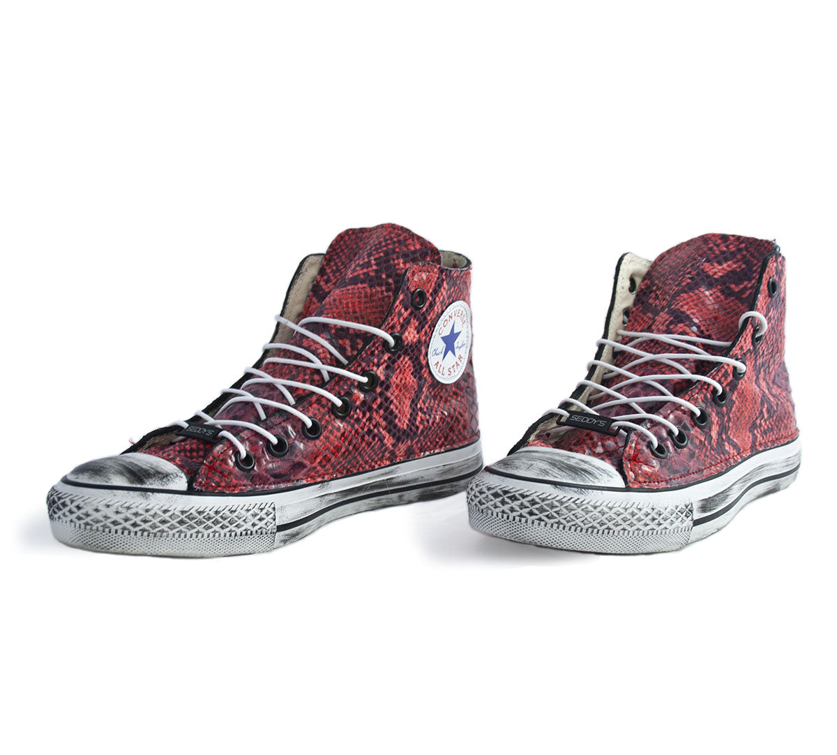 SEDDY'S Converse Pitonate Rosse Customized