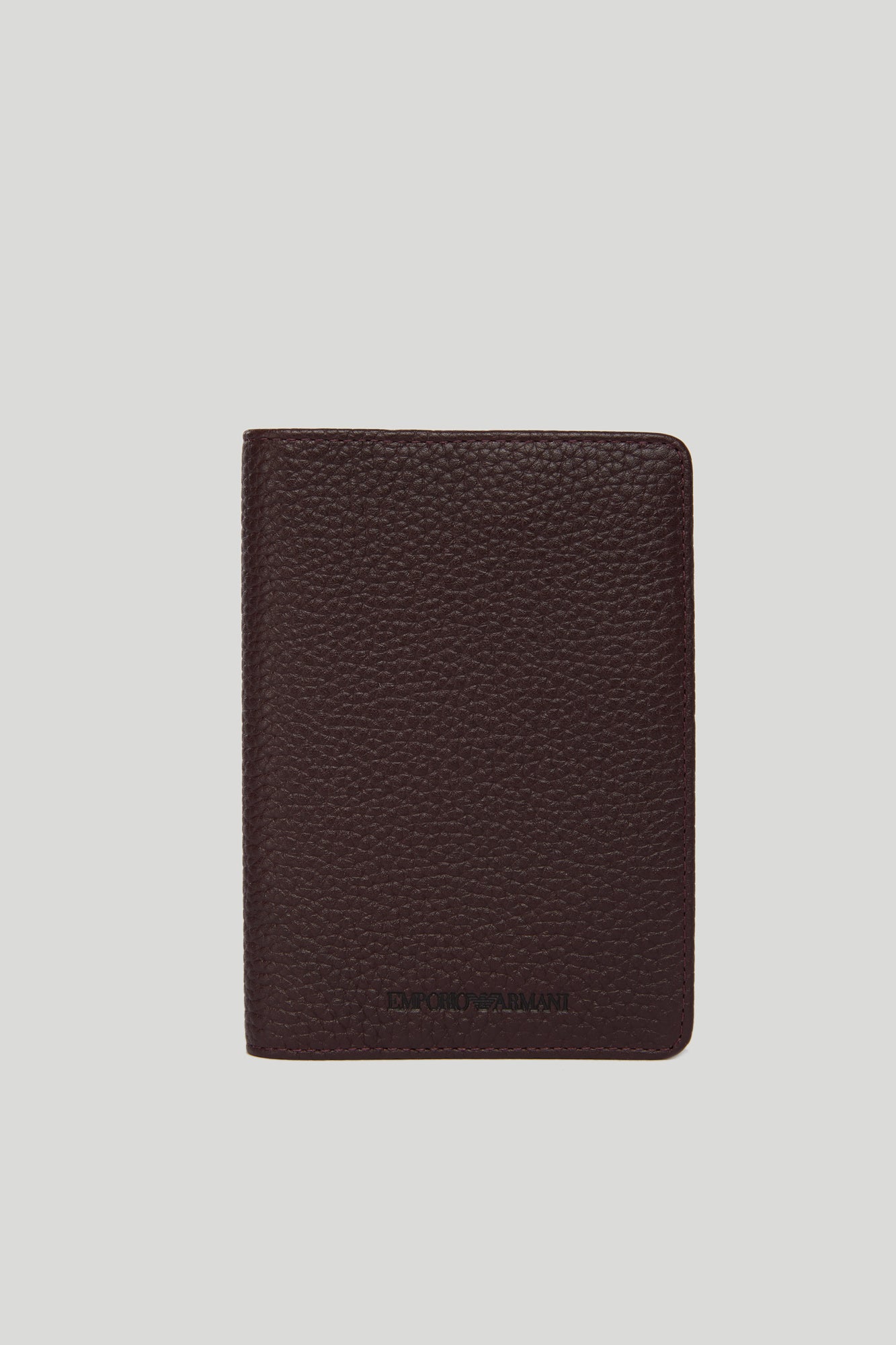 EMPORIO ARMANI Document holder in brown leather