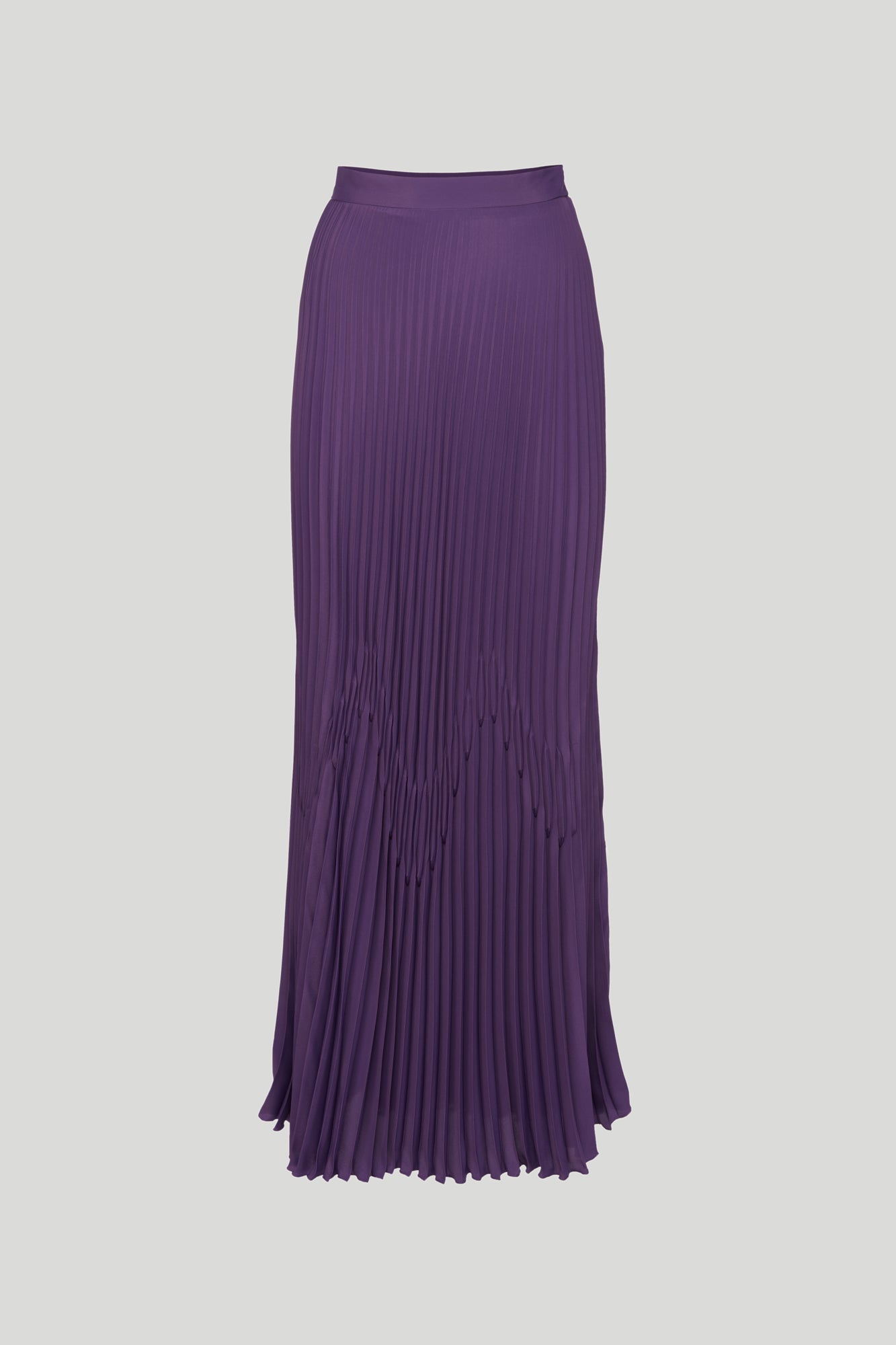 SILKE Long Purple Pleated Skirt