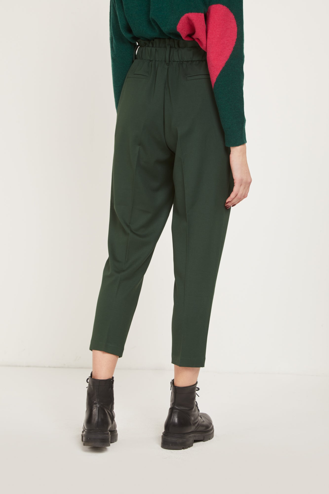 PRINCESSE LODO Pantalone Baggy Verde Gamba Stretta
