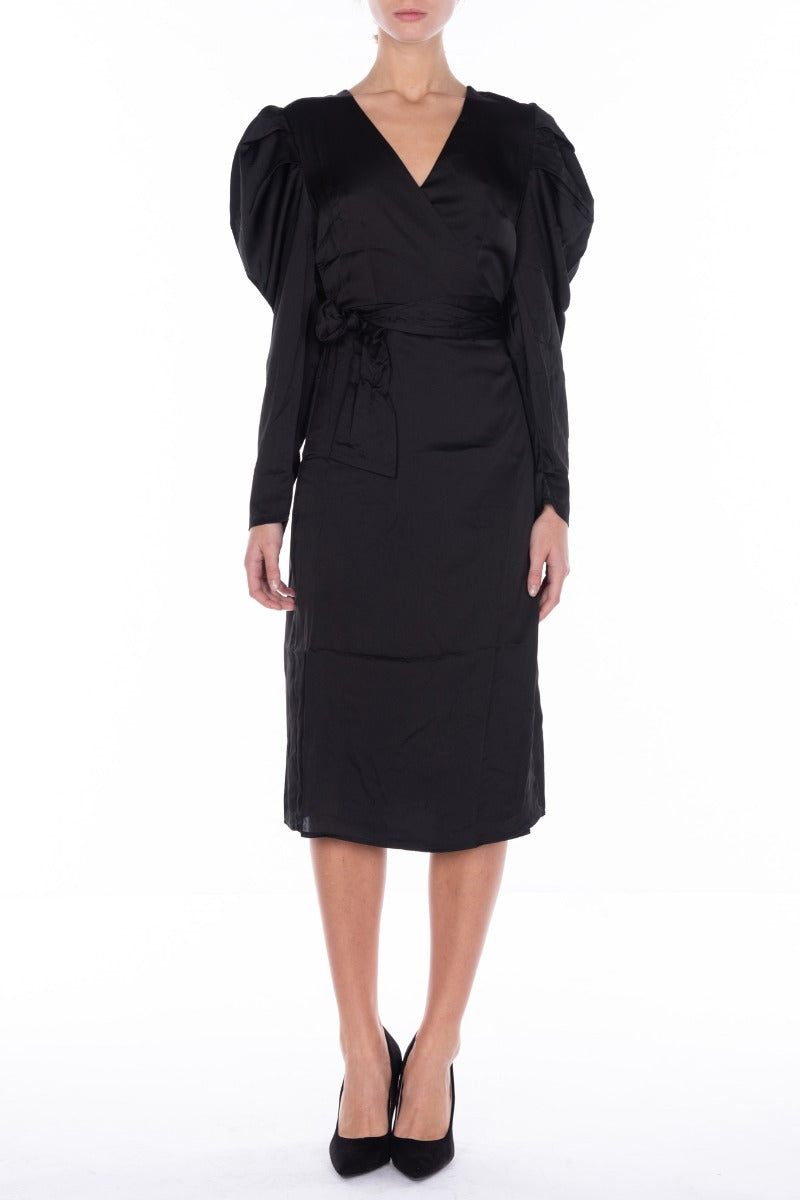 GLAMOROUS Abito Kimono in Satin Nero