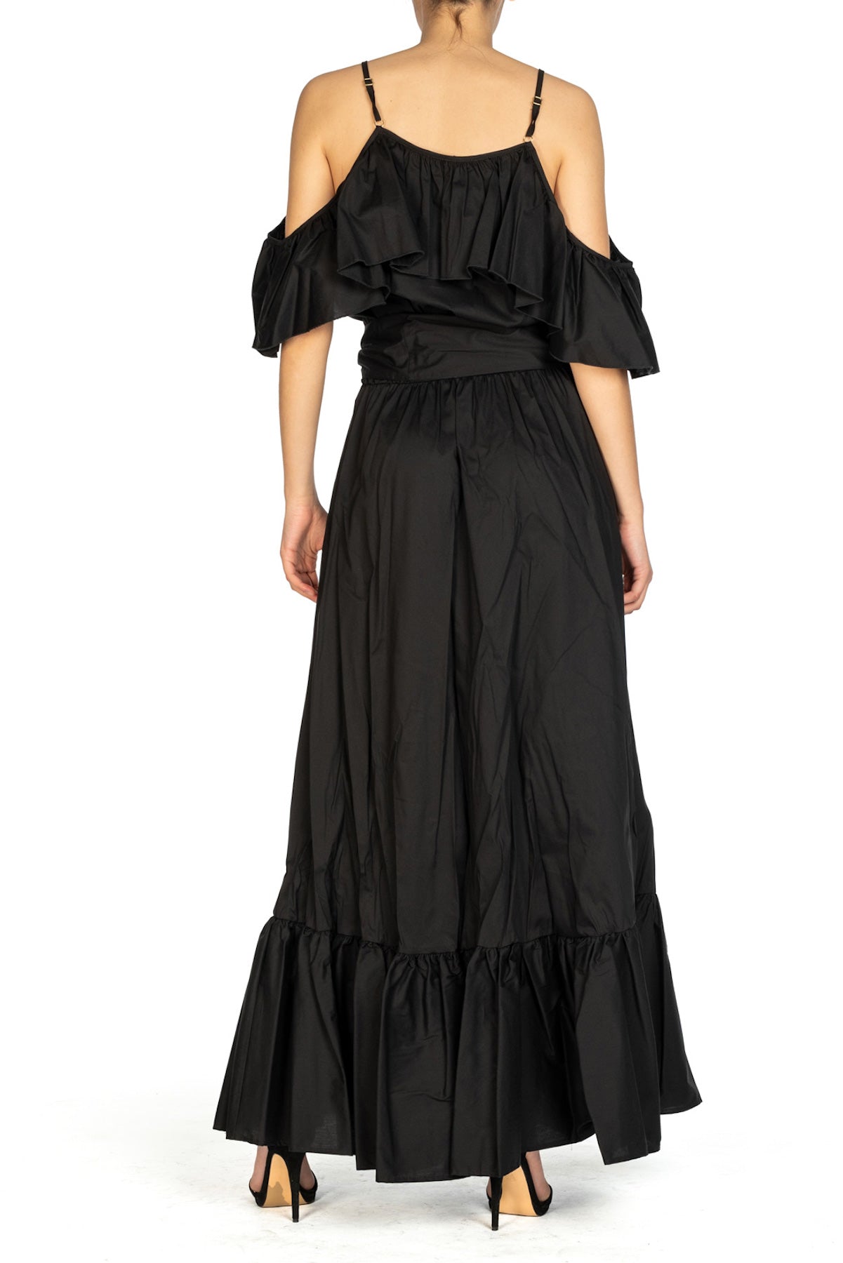 GIULIA N COUTURE Abito Lungo Nero con Spalle Scoperte