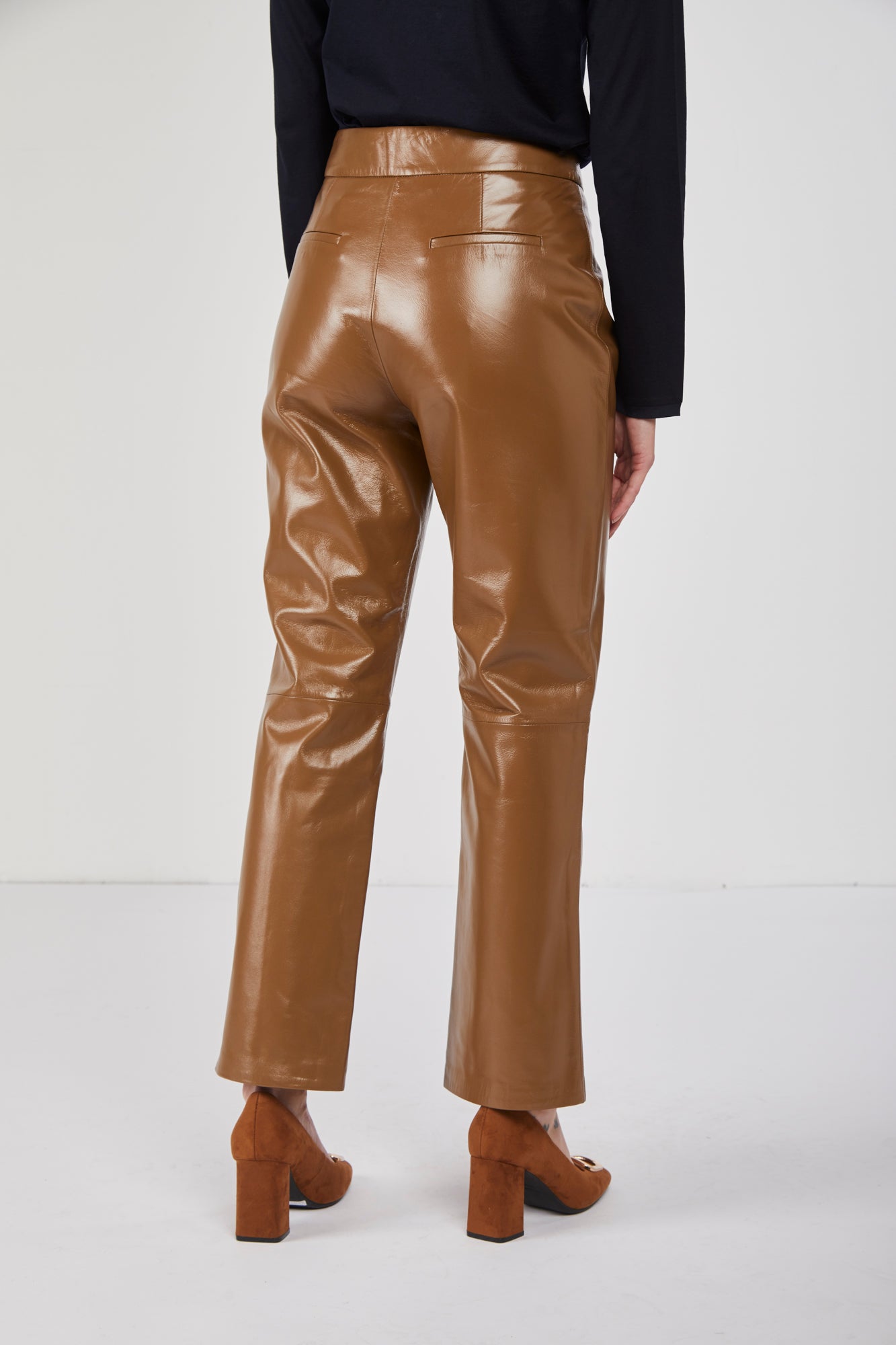 ARMA Straight Leg Leather Trousers