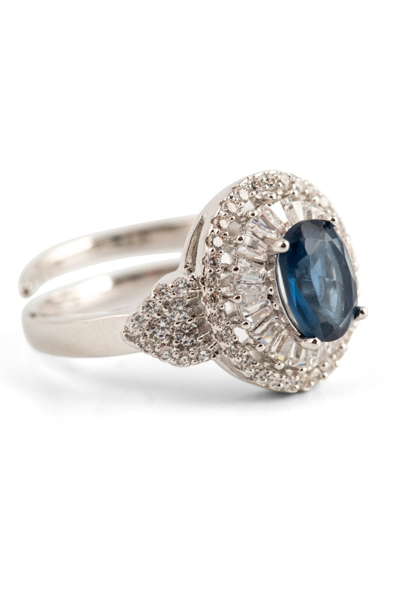 MELUSINA BIJOUX Anello Brillanti con Pietra Blu
