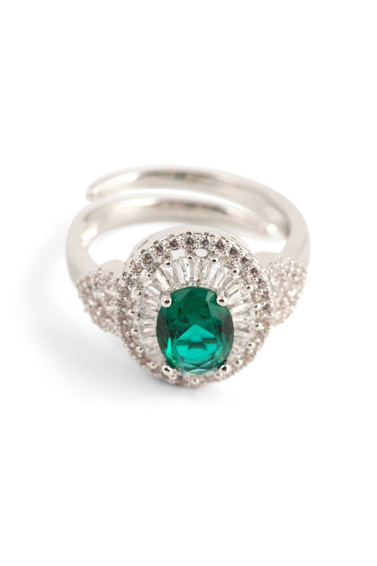 LOVERLOCK DESIGN Brilliant Ring with Green Stone