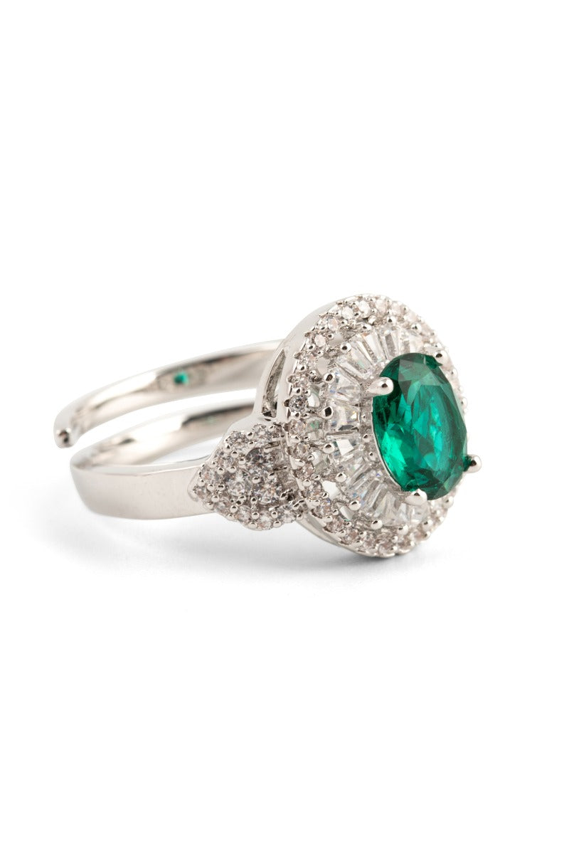 LOVERLOCK DESIGN Brilliant Ring with Green Stone