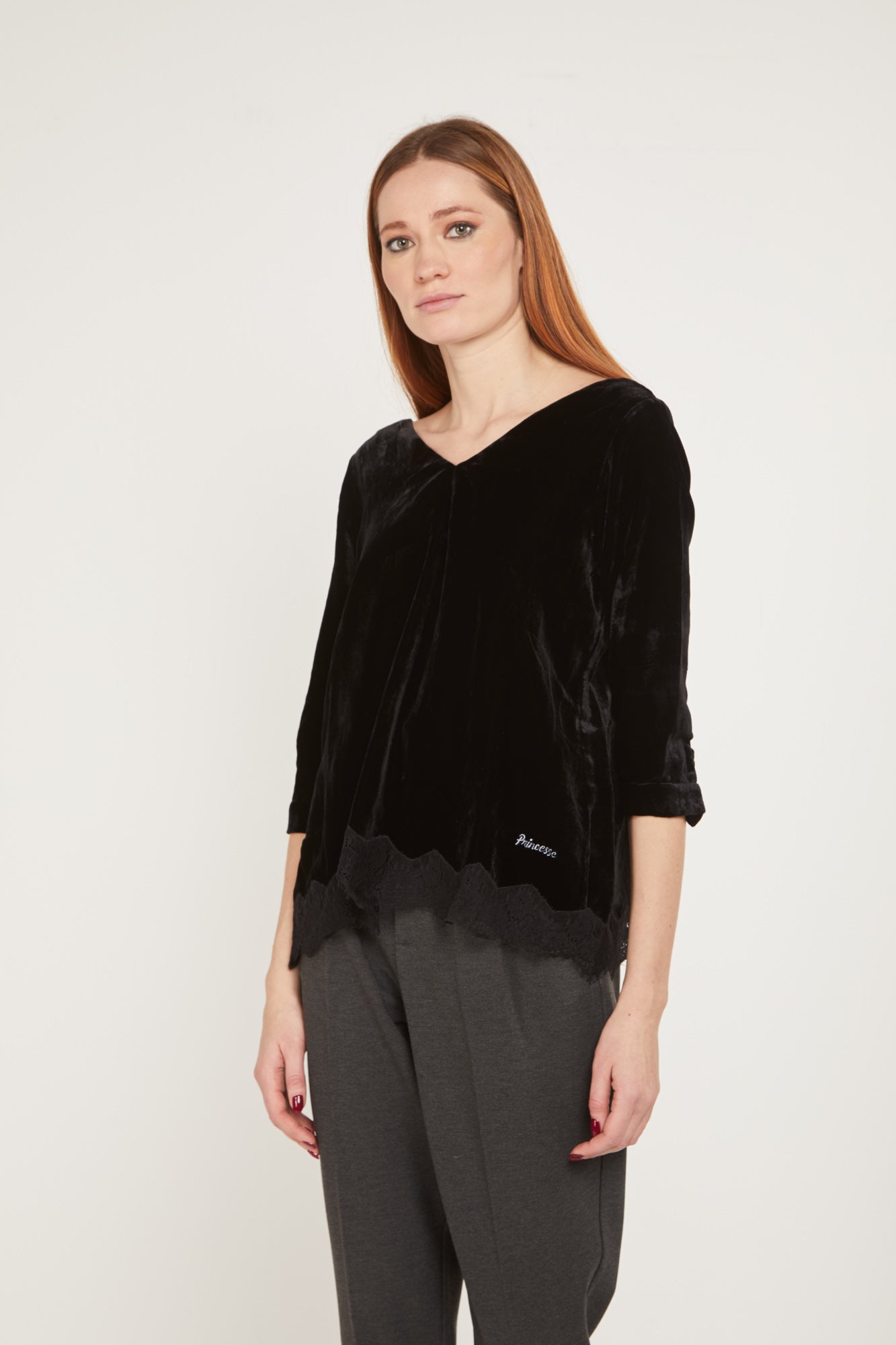 PRINCESSE LODO Black Velvet Sweater