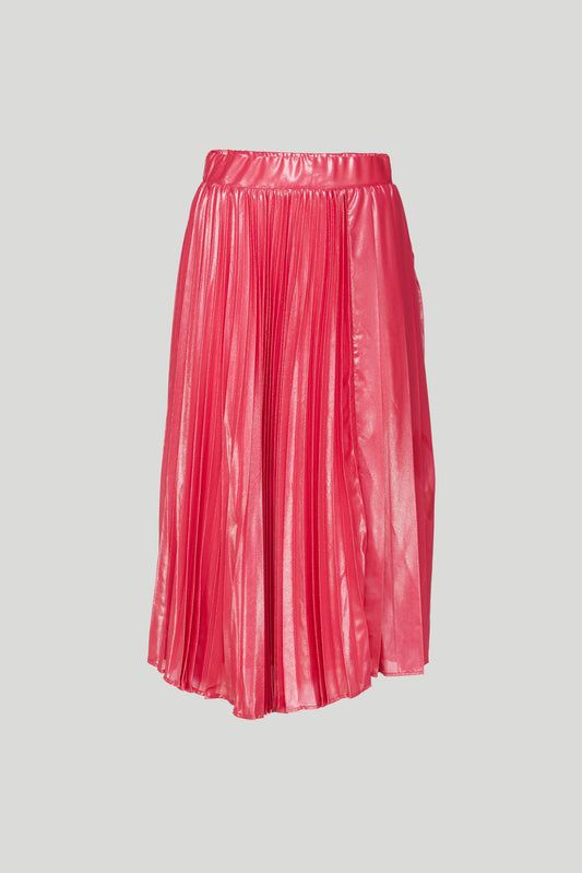 PINKO Fuchsia Laminated Pleated Skirt