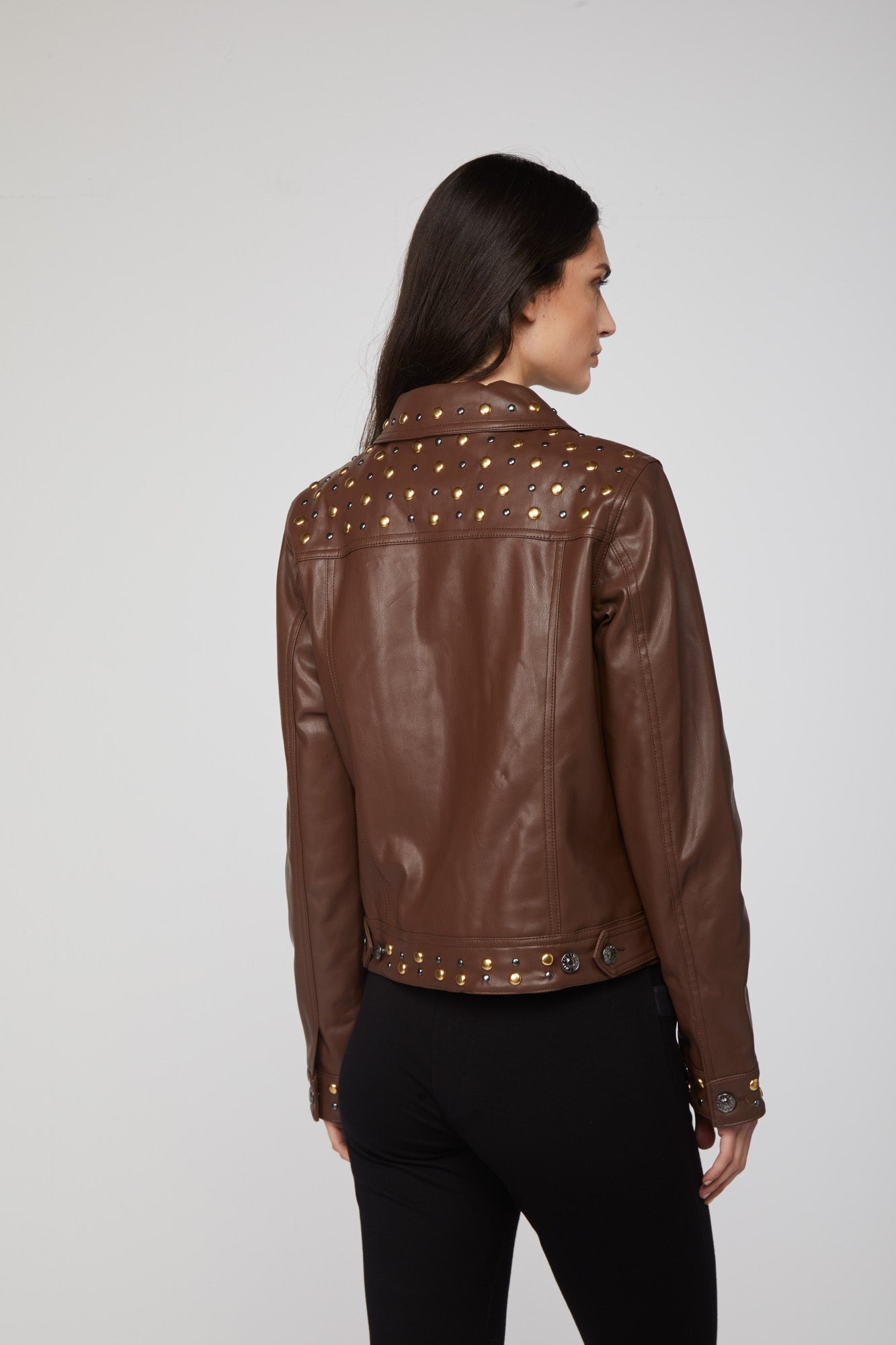 TWINSET Mahogany Leather Jacket