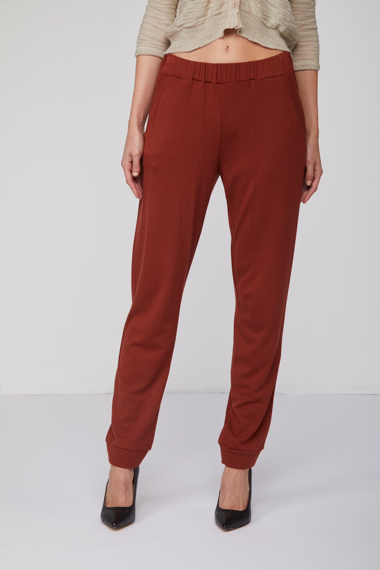 TWINSET Pantalone Jogger Marrone