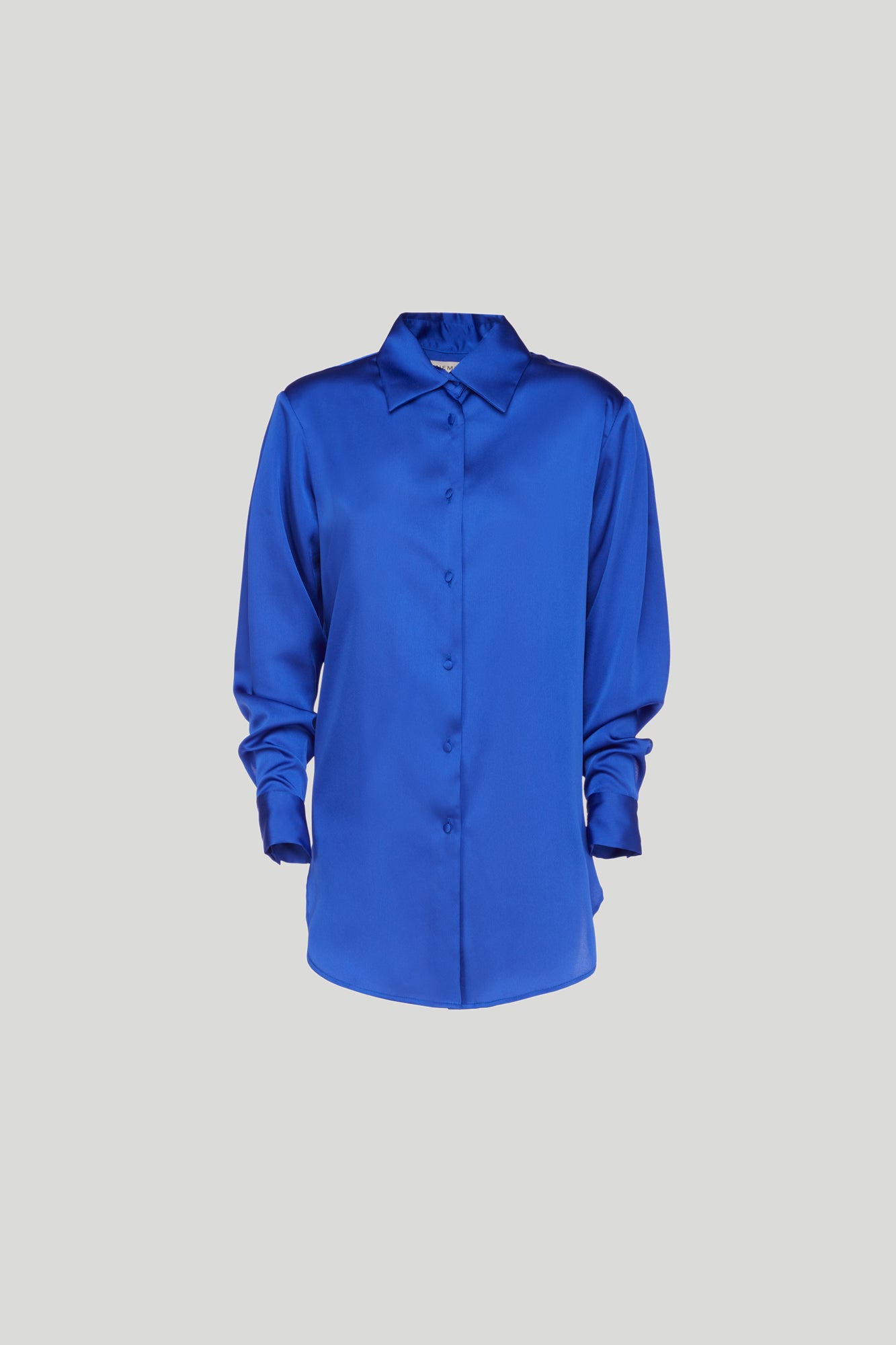 NINEMINUTES Camicia in Satin Blu Elettrico