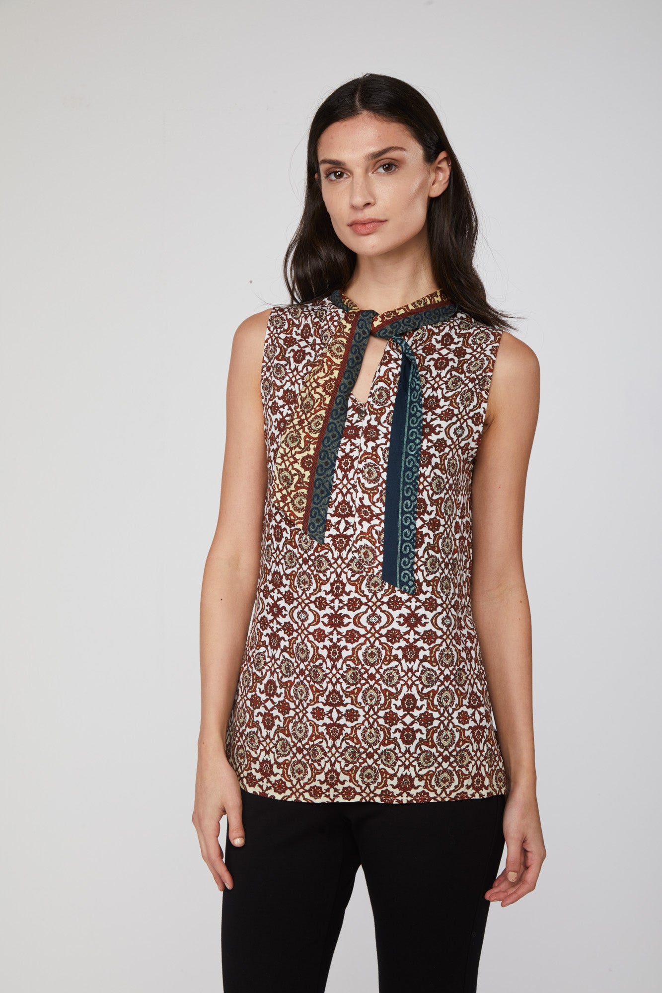TWINSET Blusa Stampata con Fiocco