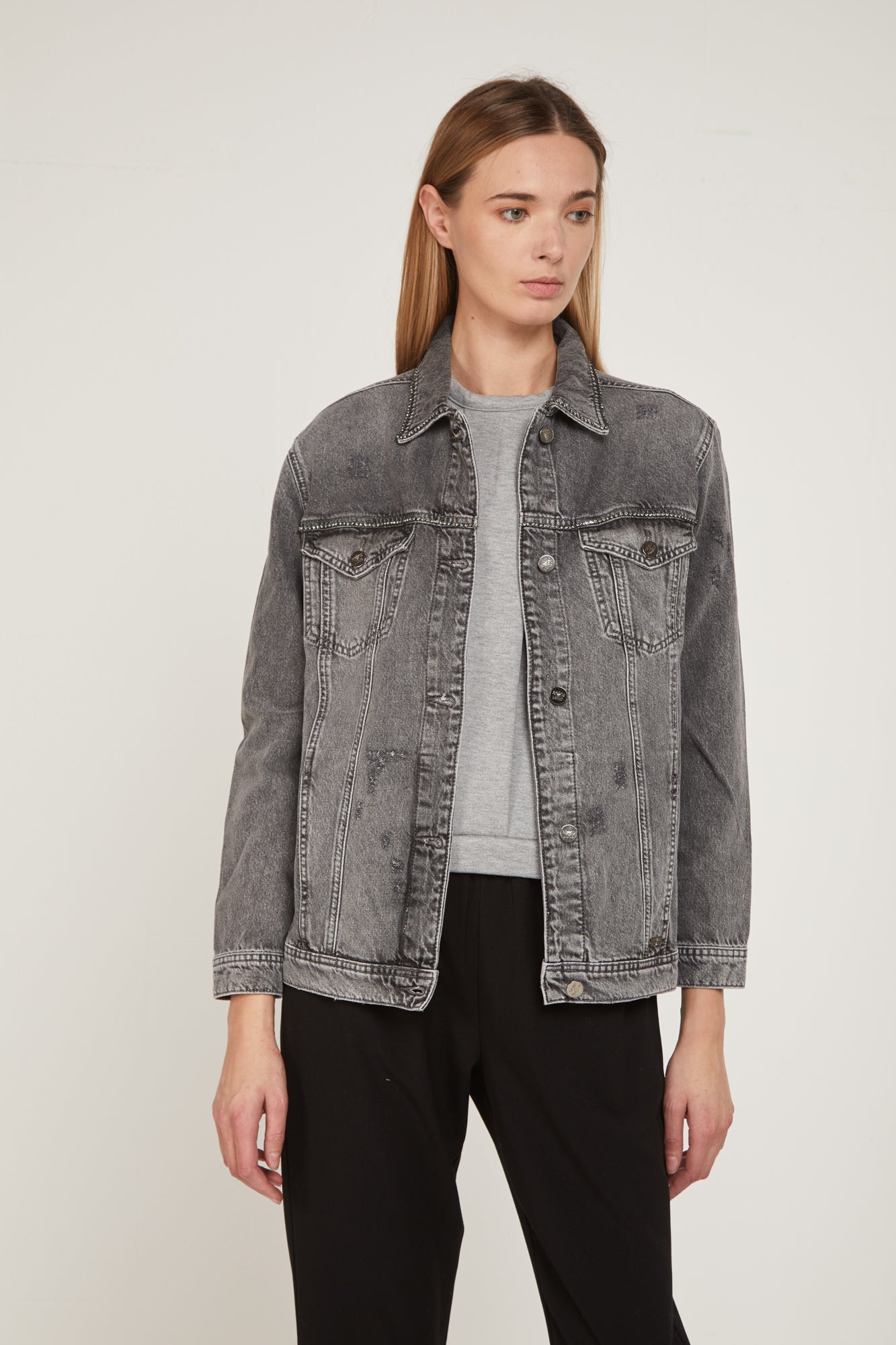 LIU-JO Gray Denim Jacket