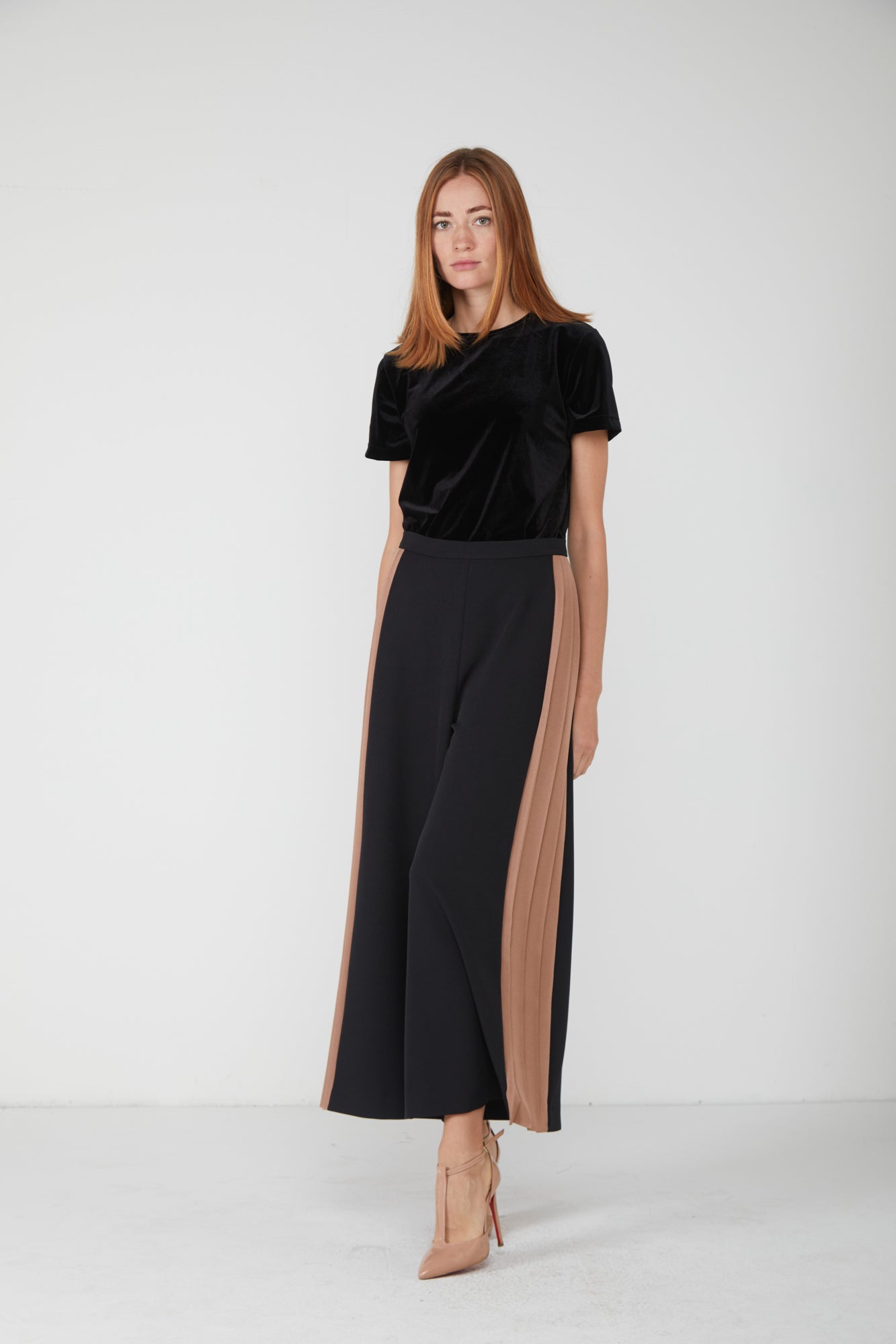 SILKE Pleated Bicolor Trousers