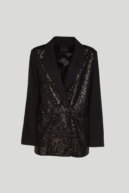 PINKO Black Blazer with Sequins