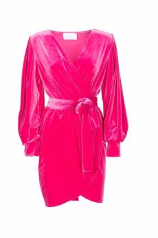 ALESSANDRA GALLO Vestito in Velluto Fucsia