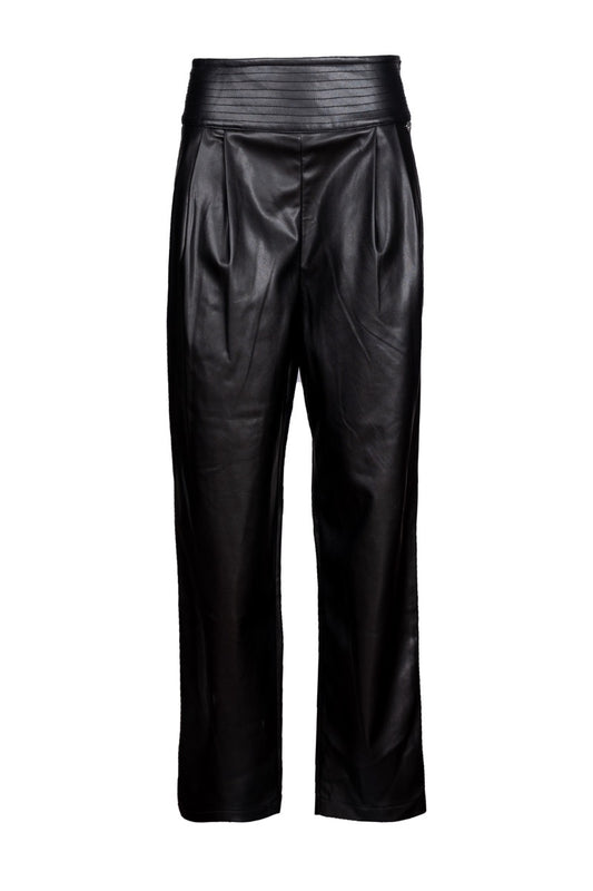 Twinset Black Faux Leather Trousers