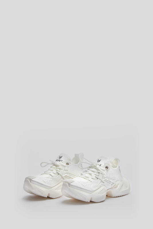 BANU White 3D Printed Sneakers