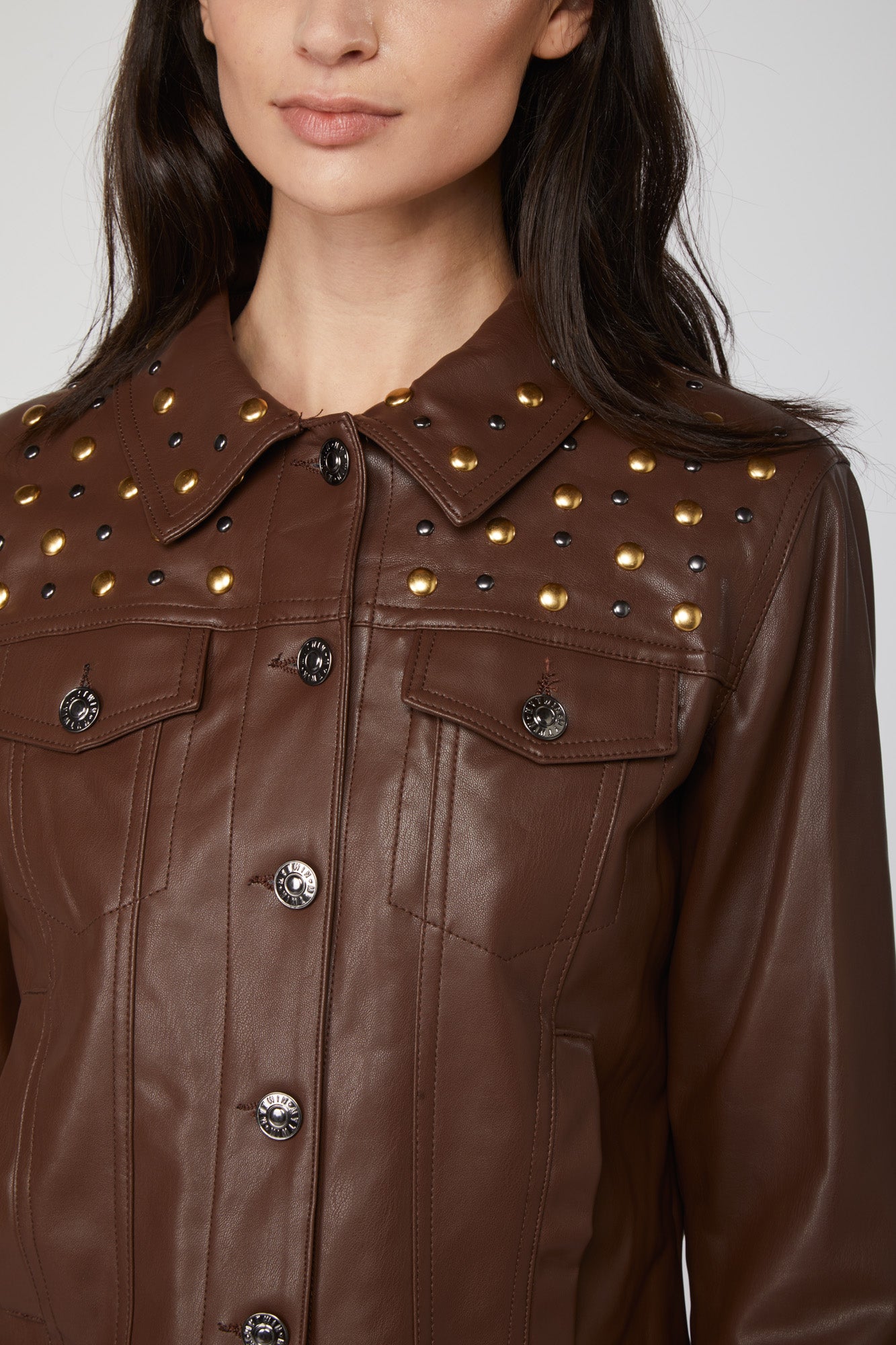 TWINSET Mahogany Leather Jacket