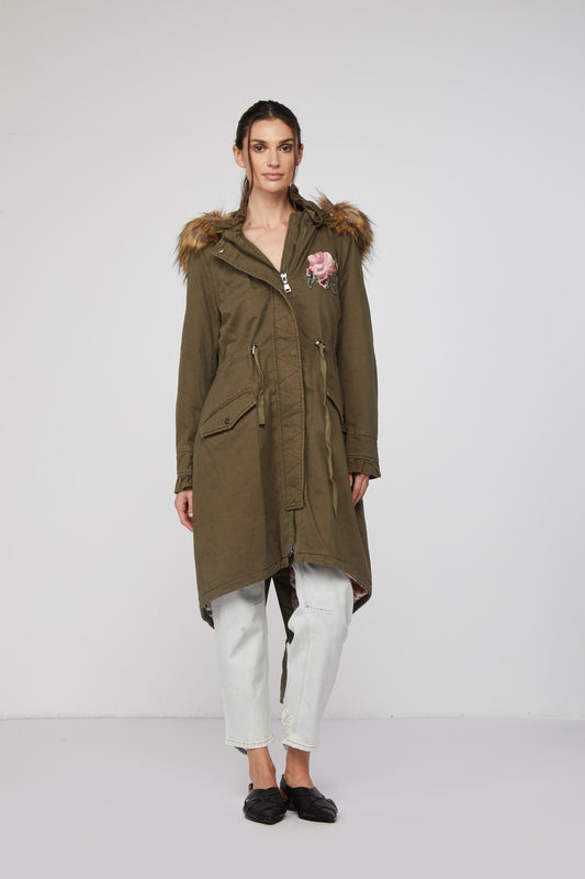 TWINSET Parka Verde Militare