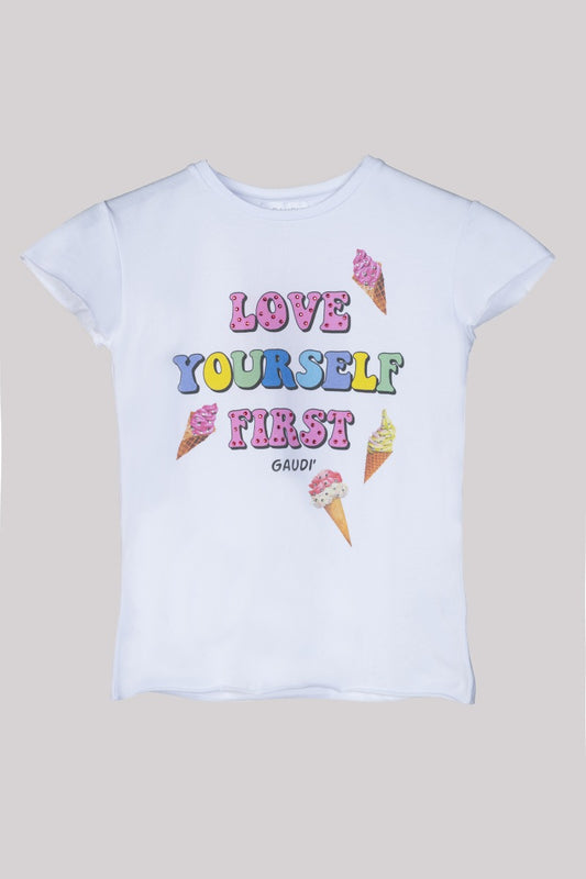 GAUDI' KIDS T-Shirt Bianca Love Yourself First