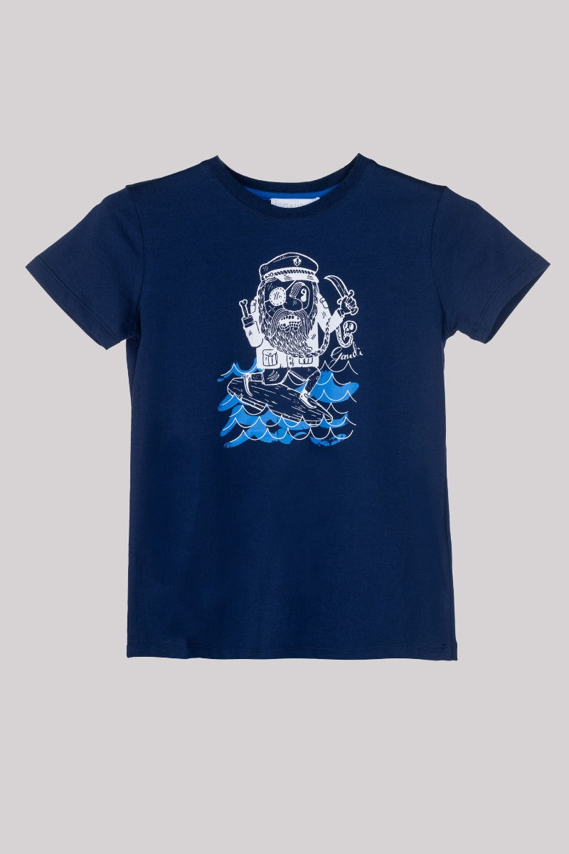 T-Shirt with Sailor Print Gaudì Kids Blue