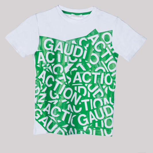 GAUDI' KIDS T-Shirt con Stampa Logo All-Over