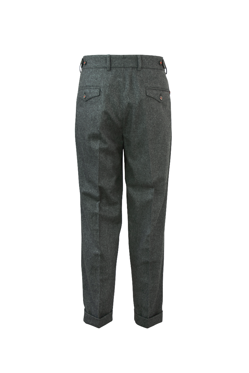 MANUEL RITZ Pantalone in lana doppia pence antracite