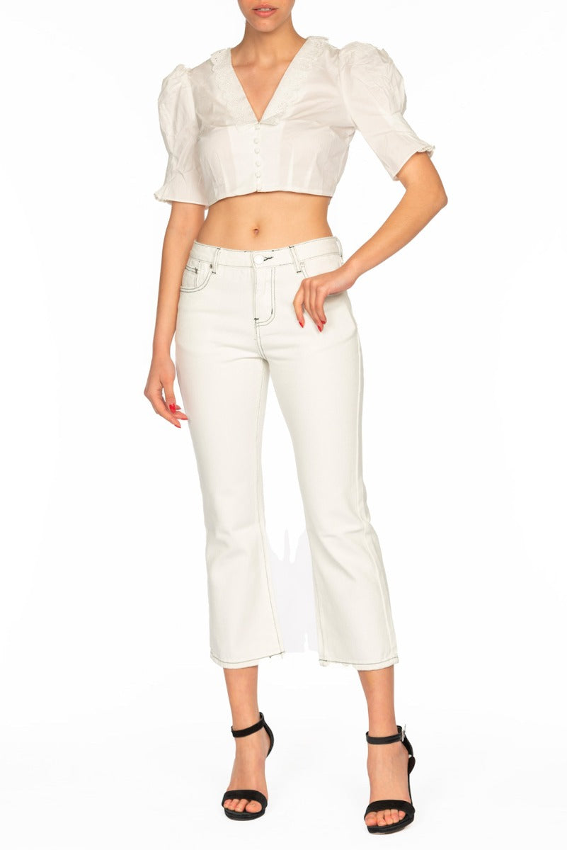 Glamorous White Crop Shirt