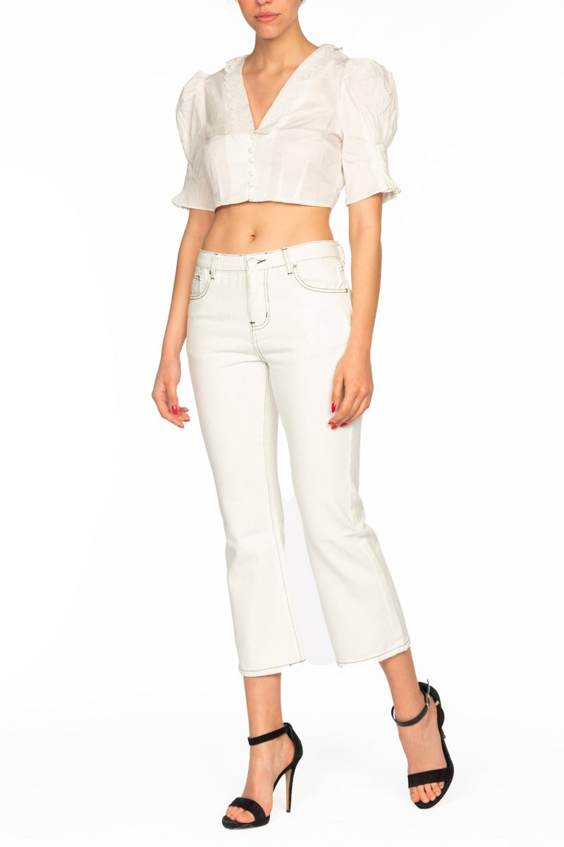 Glamorous White Crop Shirt