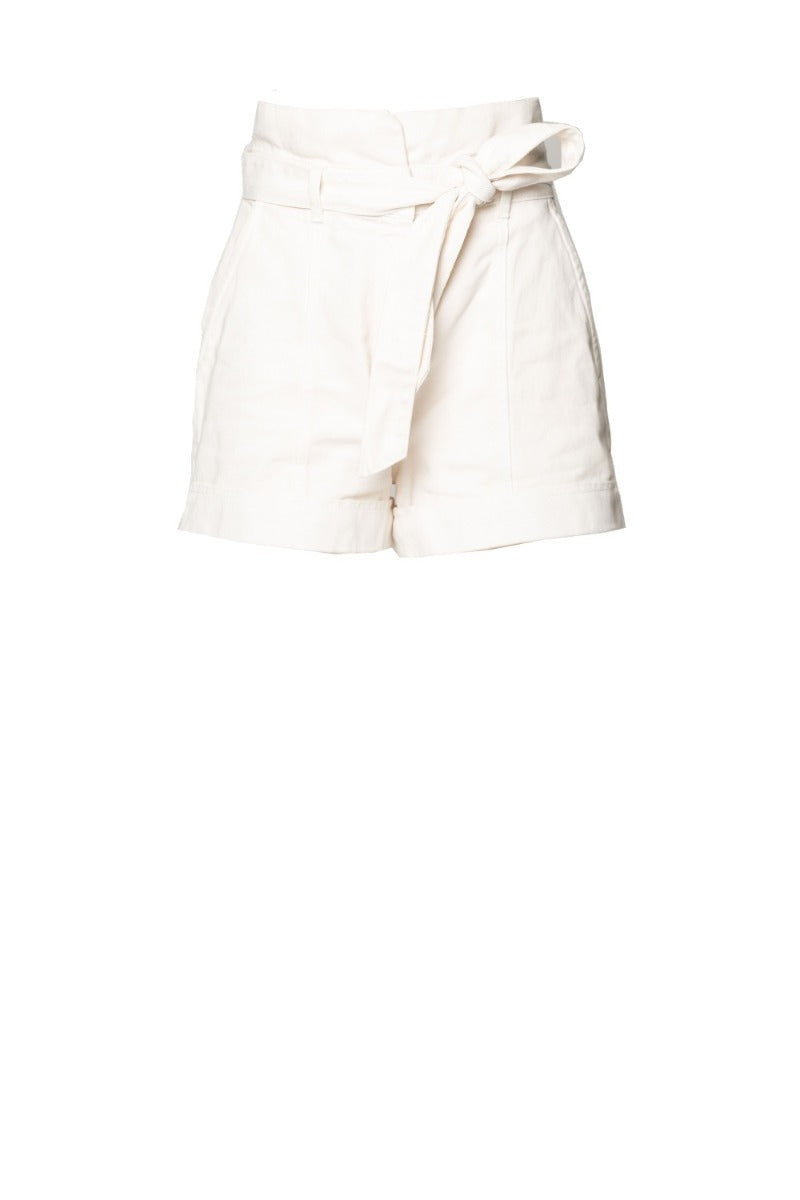 TWINSET Shorts a Vita Alta Bianchi con Cintura