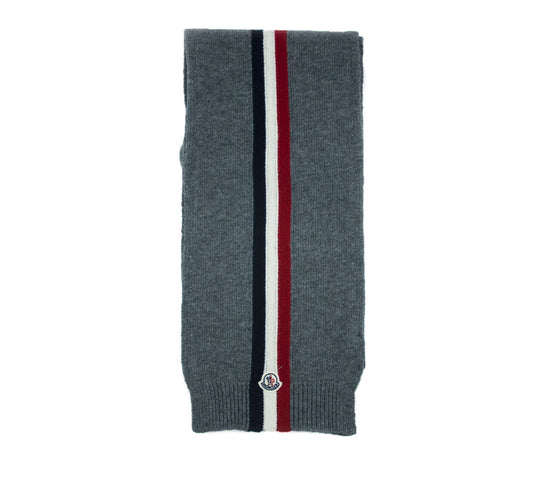 Moncler Boy gray wool scarf